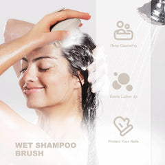 AIMIKE 100% Silicone Scalp Massager Shampoo Brush - Oatmeal