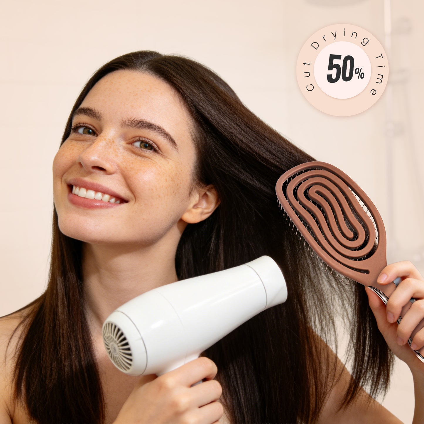 SpiraFlexi Adaptive Vented Detangling Brush - Velvet Mocha