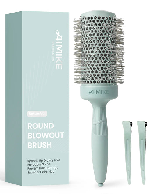 NaturaVol Ceramic Ionic Round Brush - Sage Green Edition