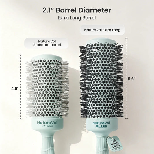 NaturaVol PLUS Extra-Long Ceramic Round Brush - Sage Green XL Series