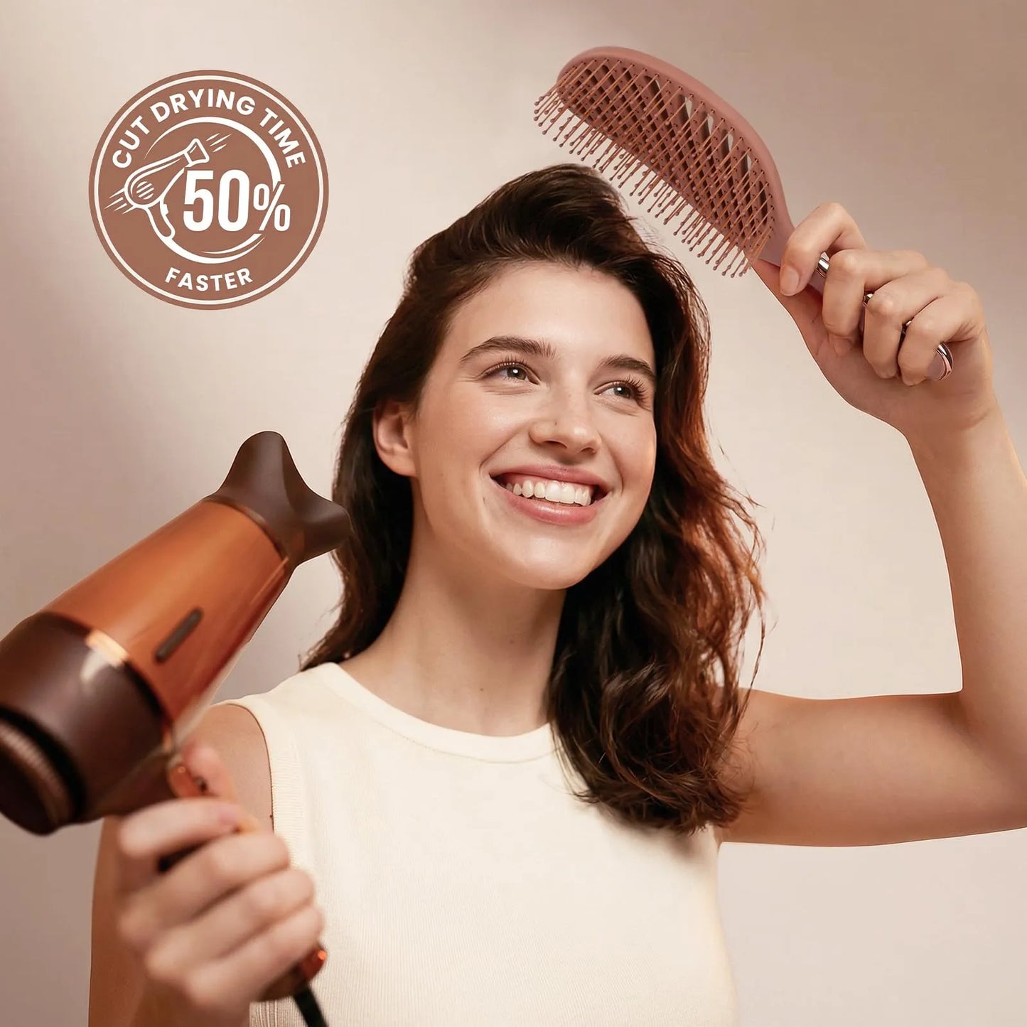 Vented Detangling Brush -Mocha Mousse