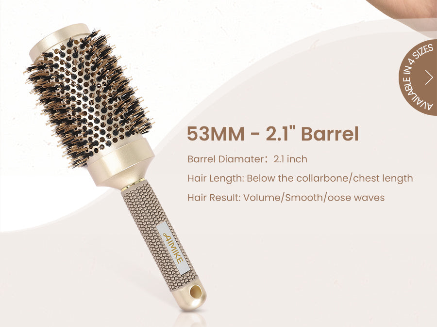 Natural Boar Bristle Round Brushes for Shine & Smooth Hair | AIMIKE