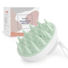 AIMIKE Eco-Friendly Scalp Massager Shampoo Brush, Leaf-Shaped, Green
