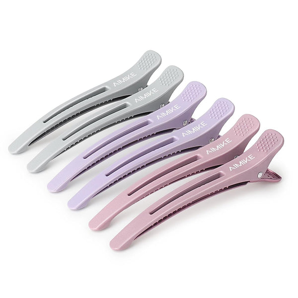 AIMIKE No-Crease Duckbill Hair Clips for Styling and Sectioning (Morandi Series) - 6pcs