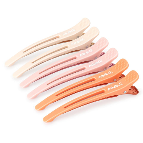 AIMIKE Professional Hair Clips for Styling and Sectioning - Macaron Color / Style 4 (6 pcs)