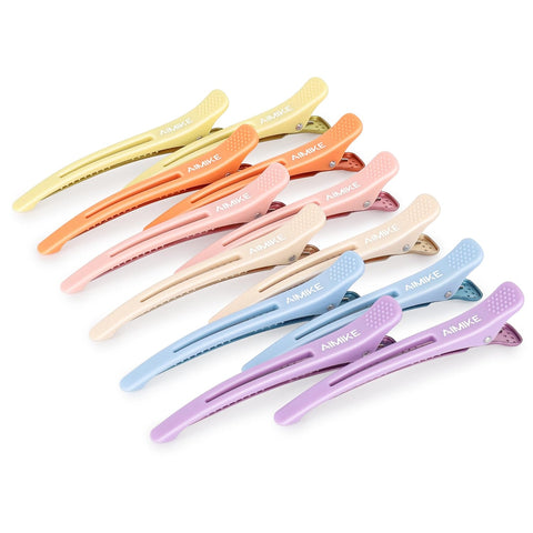 AIMIKE Professional Hair Clips for Styling and Sectioning - Macaron Color / Style 5 (12 pcs)