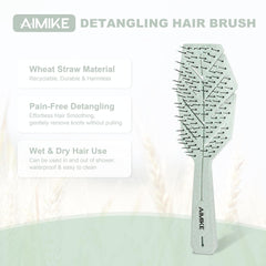 AIMIKE Vented Detangling Hair Brush - Green