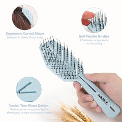 AIMIKE Vented Detangling Hair Brush - Blue