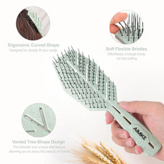 AIMIKE Vented Detangling Hair Brush - Green