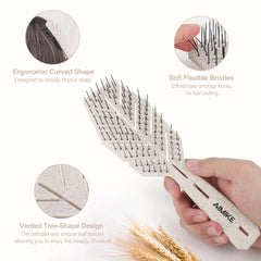 AIMIKE Vented Detangling Hair Brush - Oatmeal