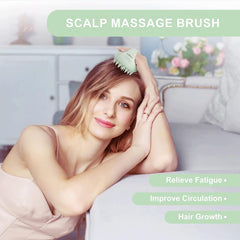 AIMIKE Eco-Friendly Scalp Massager Shampoo Brush with Soft Face Cleansing Scrubber, Green