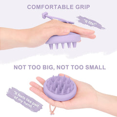 AIMIKE Scalp Massager Shampoo Brush, 100% Silicone Scalp Scrubber, Scalp Brush for Dandruff Removal, Lilac Purple