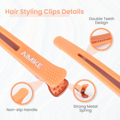 AIMIKE Professional Hair Clips for Styling and Sectioning - Macaron Color / Style 4 (6 pcs)