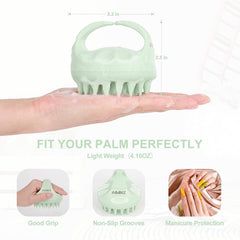 AIMIKE Eco-Friendly Scalp Massager Shampoo Brush with Soft Face Cleansing Scrubber, Green