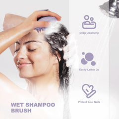 AIMIKE 100% Silicone Scalp Massager Shampoo Brush - Purple