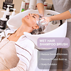 AIMIKE Eco-Friendly Scalp Massager Shampoo Brush, Leaf-Shaped, Lavender