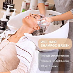AIMIKE Eco-Friendly Scalp Massager Shampoo Brush, Leaf-Shaped, Beige