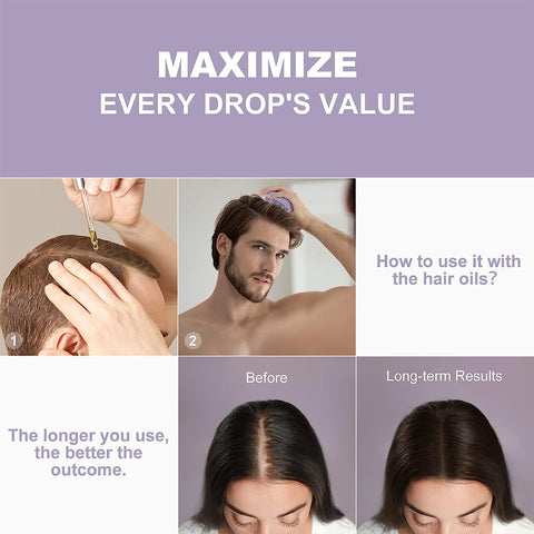 AIMIKE 100% Silicone Scalp Massager Shampoo Brush - Purple