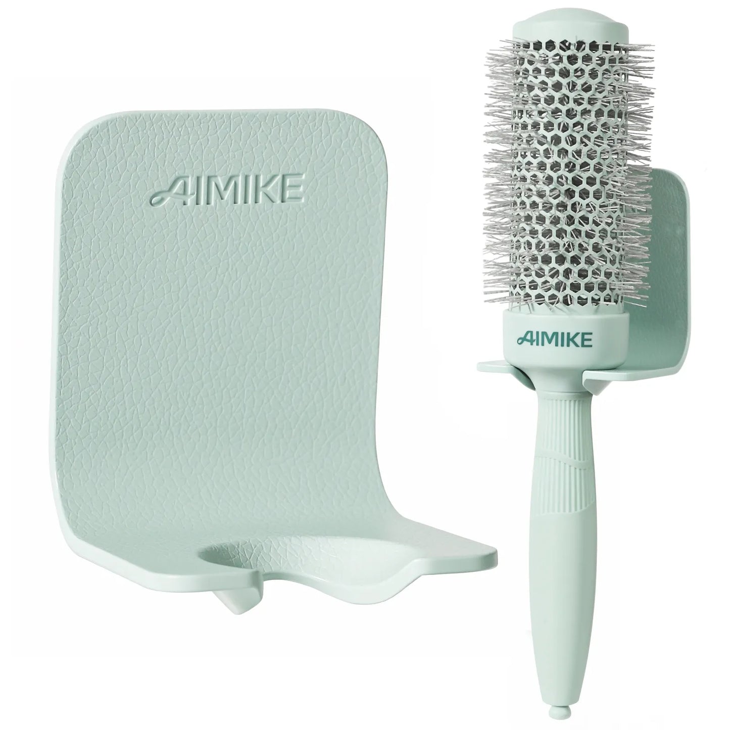 AIMIKE Wall-Mounted Round Brush Holder | Sleek Adhesive Hair Tool Organizer (4Pcs/Pack)