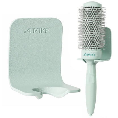 AIMIKE Wall-Mounted Round Brush Holder | Sleek Adhesive Hair Tool Organizer (4Pcs/Pack)