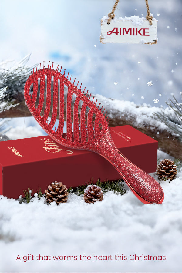 Luxe Wet & Dry Vented Detangling Brush - Glitter Ruby
