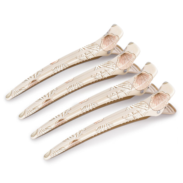 4Pcs Sectioning Hair Clips(Shell Pattern)