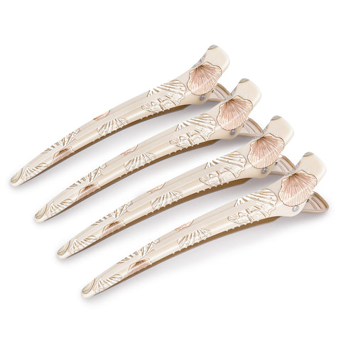 4Pcs Sectioning Hair Clips(Shell Pattern)
