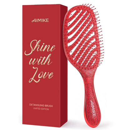 Luxe Wet & Dry Vented Detangling Brush - Glitter Ruby