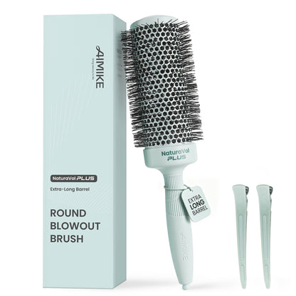 NaturaVol Ceramic Ionic Round Brush - Sage Green Edition