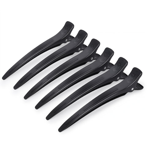 6Pcs Extended Sectioning Hair Clips(Black)