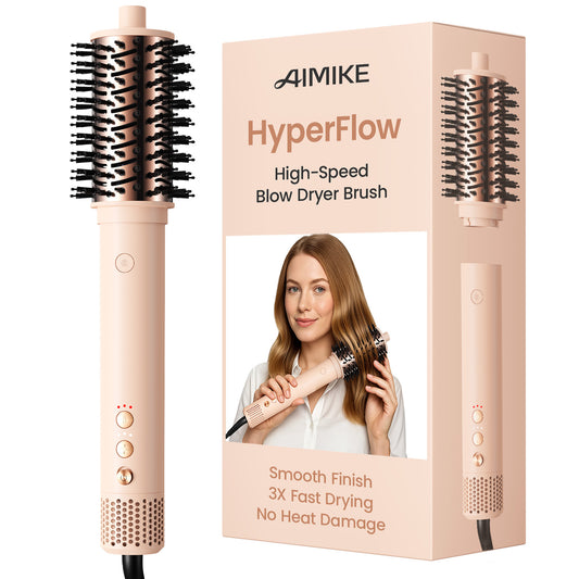 HyperFlow High-Speed Hot Air Brush-Detachable 3.3" Oval Boar Bristles Barrel