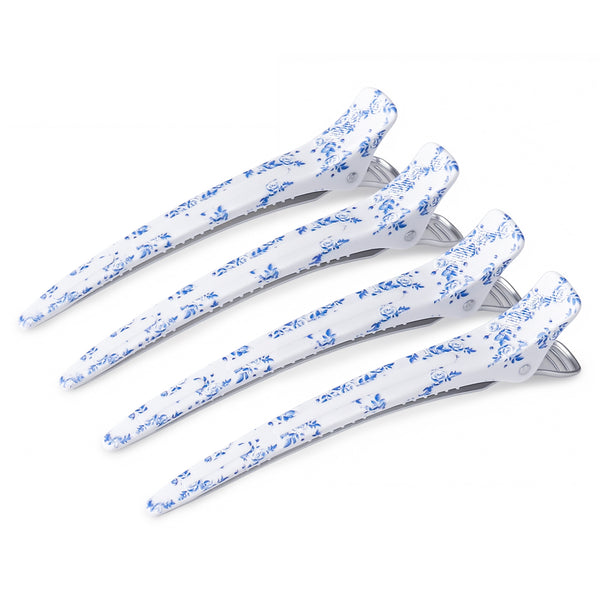 4Pcs No-Crease Sectioning Hair Clips(Porcelia Qing)