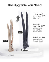 6Pcs Extended Sectioning Hair Clips(Black)