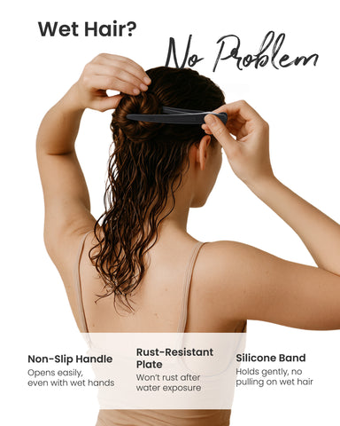 6Pcs Extended Sectioning Hair Clips(Black)