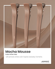 6Pcd Extended Sectioning Hair Clips(Mocha Mousse)