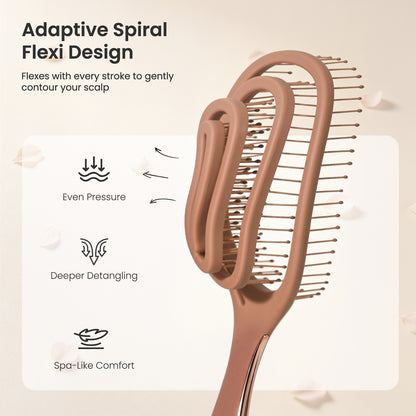 SpiraFlexi Adaptive Vented Detangling Brush - Velvet Mocha