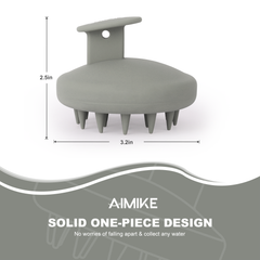 AIMIKE 100% Silicone Scalp Massager Shampoo Brush - Olive Green