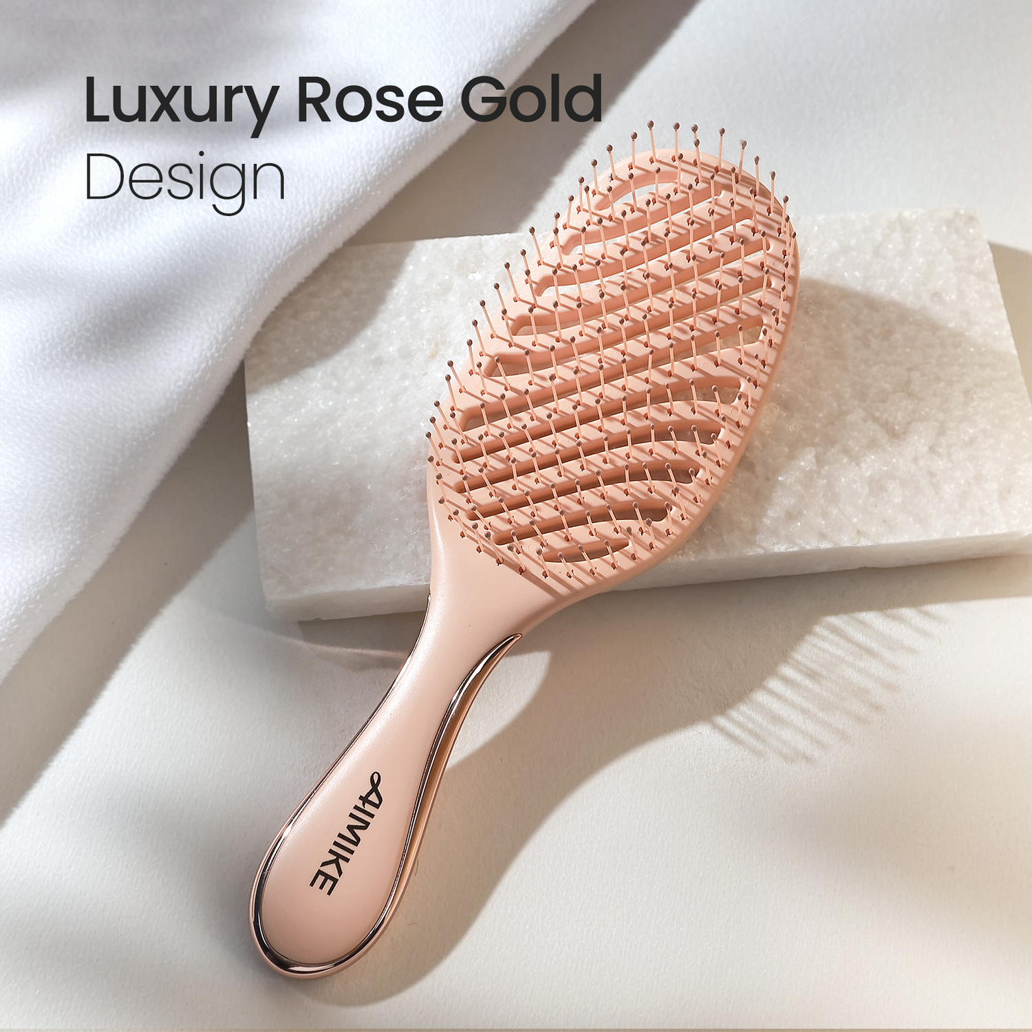 Luxe Wet & Dry Vented Detangling Brush - Rose Gold