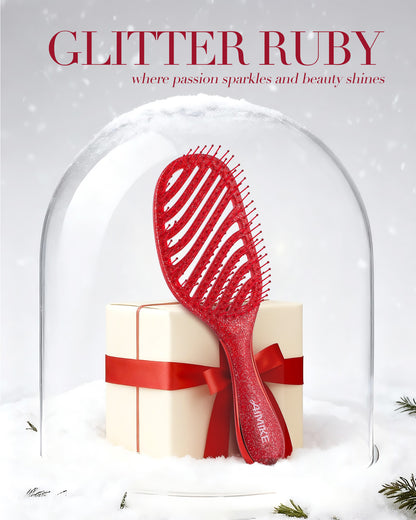 Luxe Wet & Dry Vented Detangling Brush - Glitter Ruby