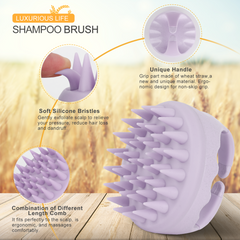 AIMIKE Eco-Friendly Scalp Massager Shampoo Brush, Soft Silicone Scalp Brush Hair Scrubber, Lavender