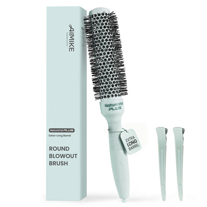 NaturaVol Ceramic Ionic Round Brush - Sage Green Edition