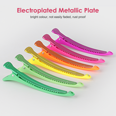 AIMIKE Neon Hair Clips, 12 Pcs Salon Hair Clips for Styling Sectioning, Duckbill Hair Roller Clips