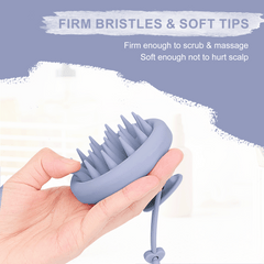 AIMIKE Scalp Massager Shampoo Brush, 100% Silicone Scalp Scrubber, Scalp Brush for Dandruff Removal, Haze Blue