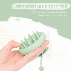 AIMIKE Scalp Massager Shampoo Brush, 100% Silicone Scalp Scrubber, Scalp Brush for Dandruff Removal, Mint Green