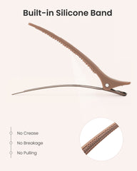 6Pcd Extended Sectioning Hair Clips(Mocha Mousse)