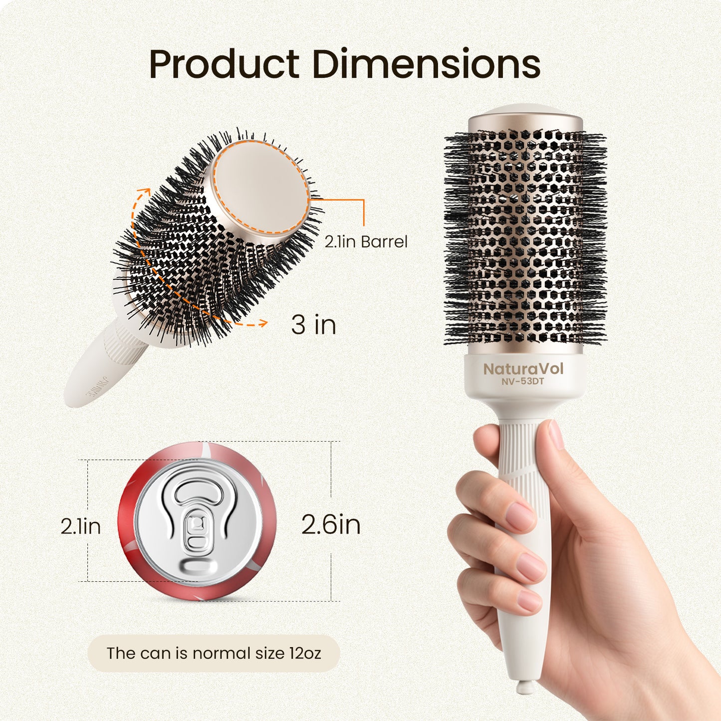 AIMIKE Naturavol Ceramic Ionic Round Blowout Brush - Desert Titanium