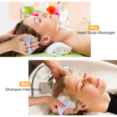 AIMIKE Eco-Friendly Scalp Massager Shampoo Brush, Soft Silicone Scalp Brush Hair Scrubber, Light Blue
