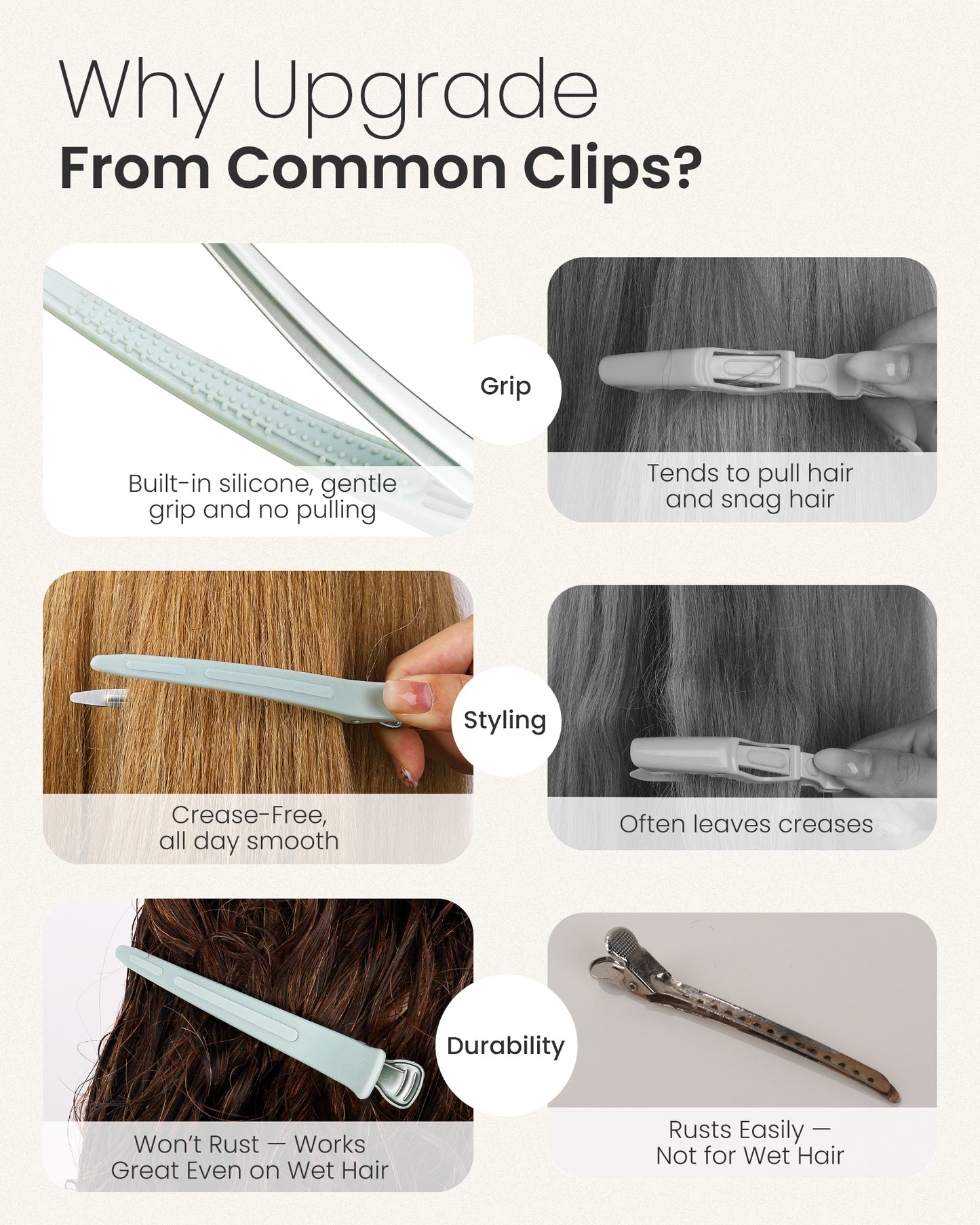 Pro Sectioning Hair Clips - 4.8" Extended Design