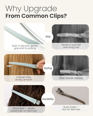 6Pcs Hair Clips for Styling(Sage Green)