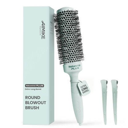 NaturaVol Ceramic Ionic Round Brush - Sage Green Edition